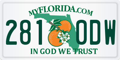 FL license plate 2810DW