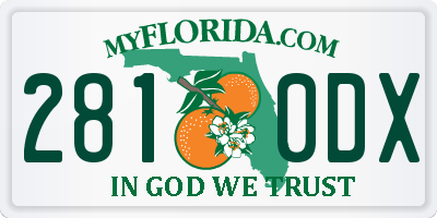 FL license plate 2810DX