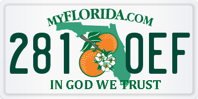 FL license plate 2810EF