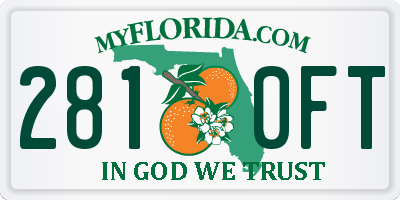 FL license plate 2810FT