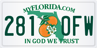 FL license plate 2810FW