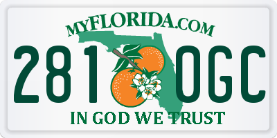 FL license plate 2810GC