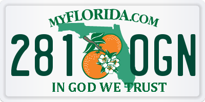 FL license plate 2810GN