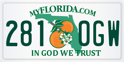 FL license plate 2810GW