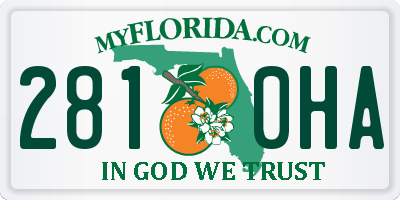 FL license plate 2810HA