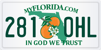 FL license plate 2810HL