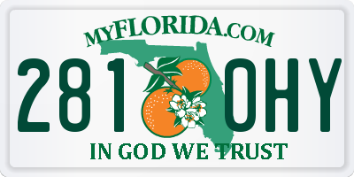 FL license plate 2810HY