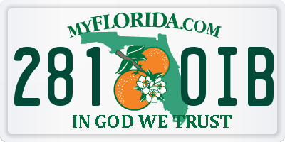 FL license plate 2810IB