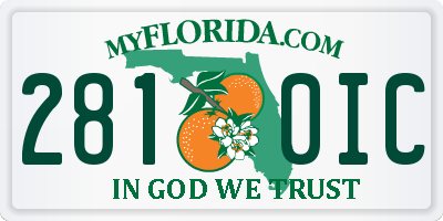 FL license plate 2810IC