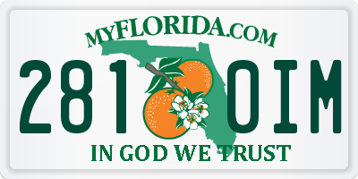 FL license plate 2810IM