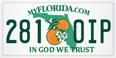 FL license plate 2810IP