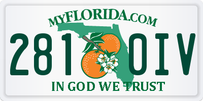 FL license plate 2810IV