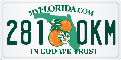 FL license plate 2810KM