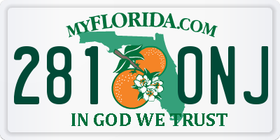 FL license plate 2810NJ