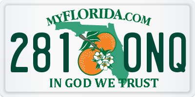 FL license plate 2810NQ