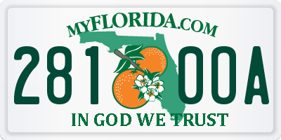FL license plate 2810OA
