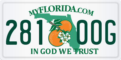 FL license plate 2810OG