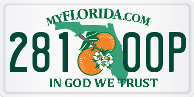 FL license plate 2810OP