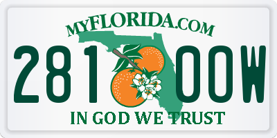 FL license plate 2810OW