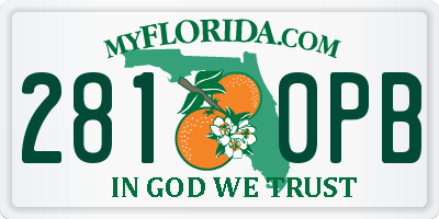 FL license plate 2810PB