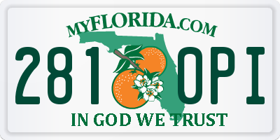 FL license plate 2810PI