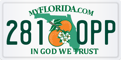 FL license plate 2810PP