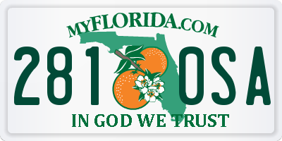 FL license plate 2810SA