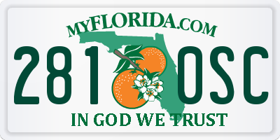 FL license plate 2810SC