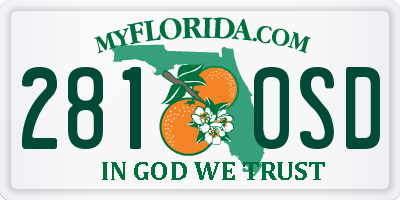 FL license plate 2810SD