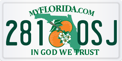 FL license plate 2810SJ