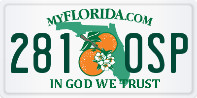FL license plate 2810SP