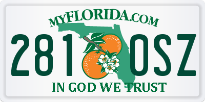 FL license plate 2810SZ