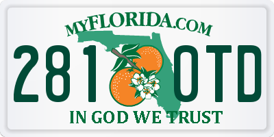FL license plate 2810TD