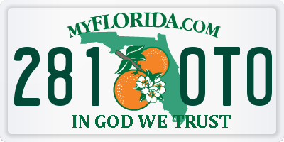 FL license plate 2810TO