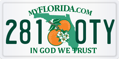 FL license plate 2810TY