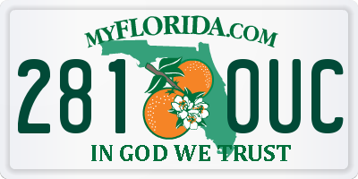 FL license plate 2810UC