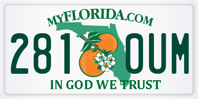 FL license plate 2810UM