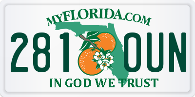 FL license plate 2810UN