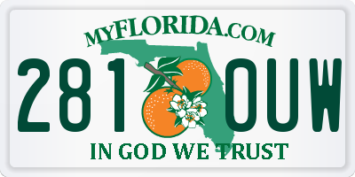 FL license plate 2810UW