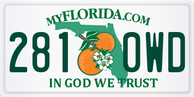FL license plate 2810WD