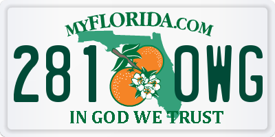 FL license plate 2810WG