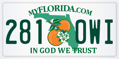 FL license plate 2810WI