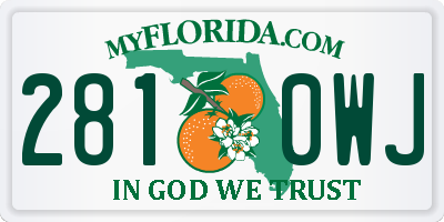 FL license plate 2810WJ