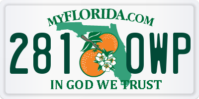 FL license plate 2810WP