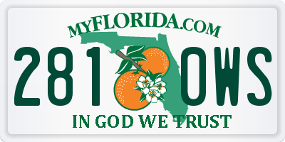 FL license plate 2810WS