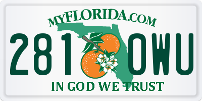 FL license plate 2810WU