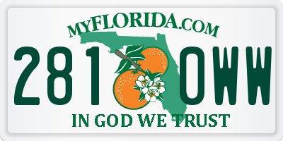 FL license plate 2810WW