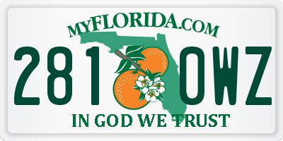 FL license plate 2810WZ