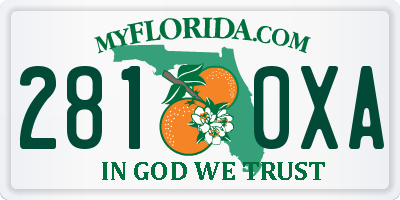 FL license plate 2810XA