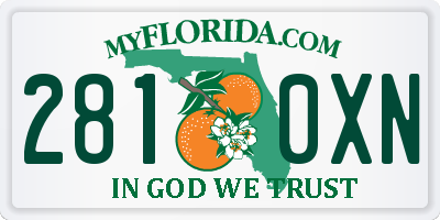 FL license plate 2810XN